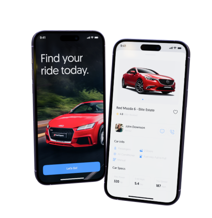 Mock up of the app on a phone